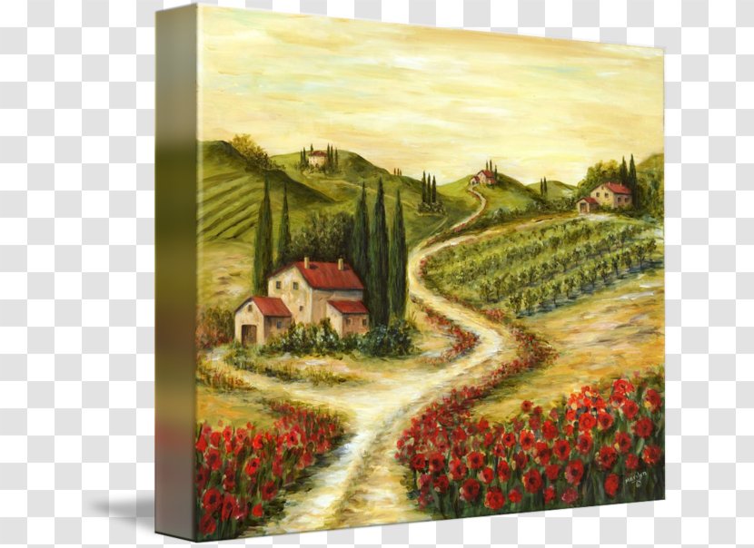 Landscape Painting Artist Canvas Print - Decorative Elements Of Urban Roads Transparent PNG