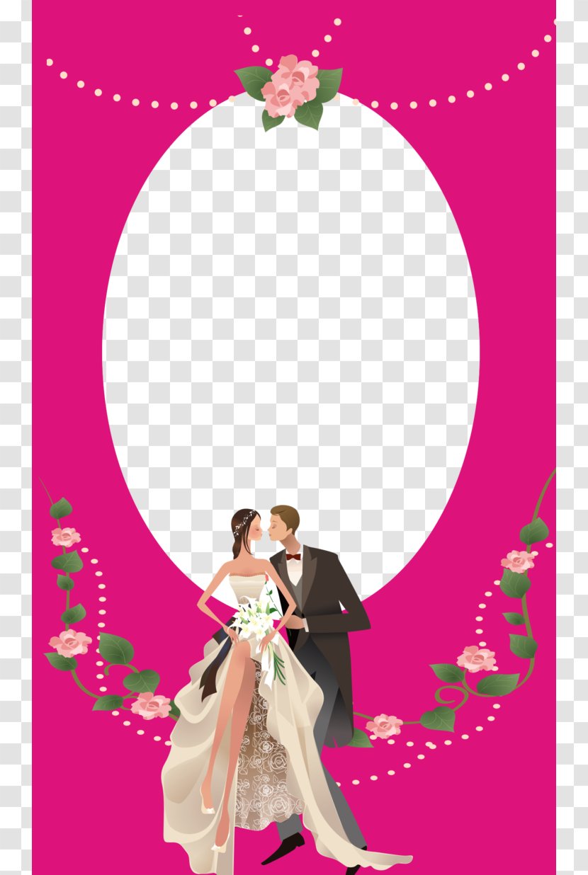 Picture Frame Contemporary Western Wedding Dress Clip Art - Flower - Pink Photo Transparent PNG