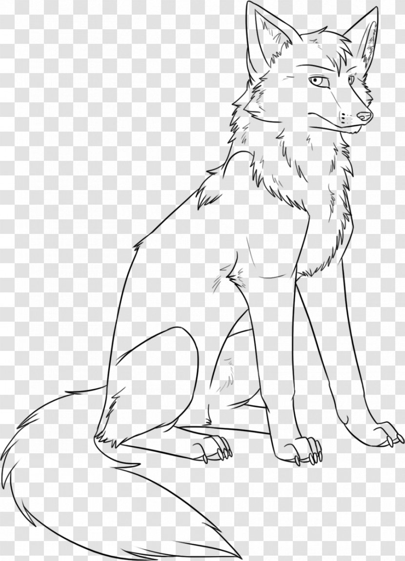 Line Art Red Fox Drawing - Cat Like Mammal - Hand-painted Transparent PNG