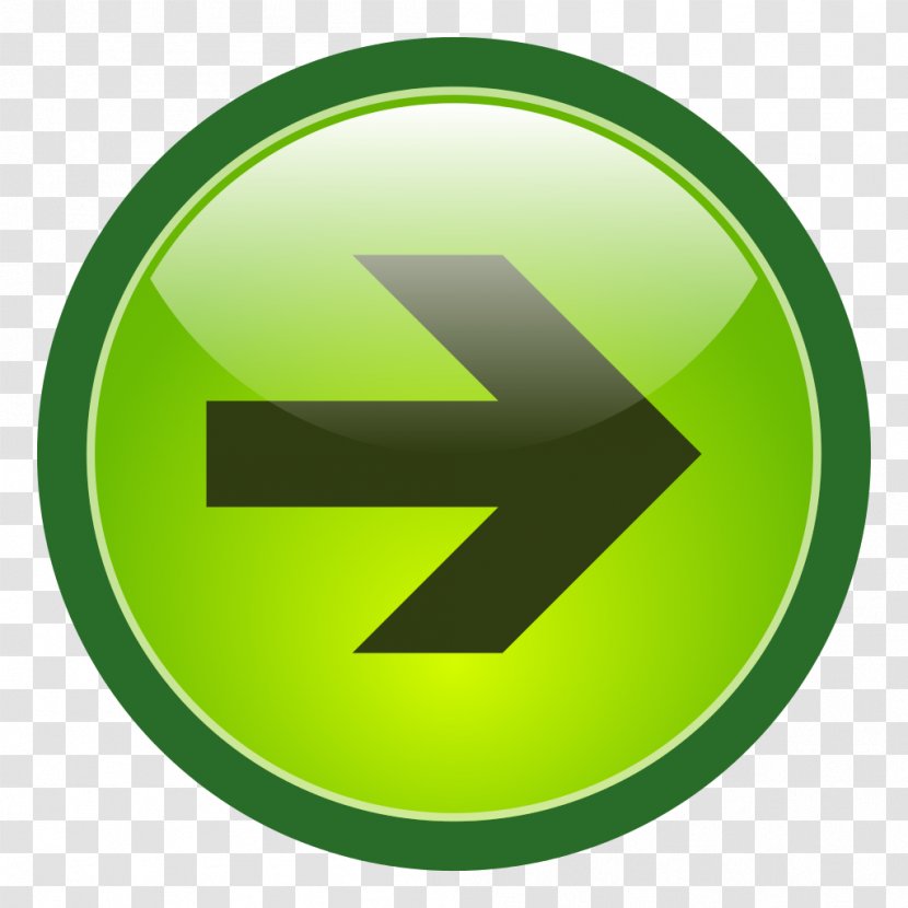 Green Arrow Button Clip Art - Public Domain - Direction Transparent PNG