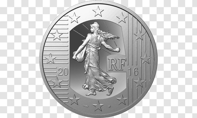 Coin Monnaie De Paris Silver Teston Tipo Semeuse - Pieces 10 Euros Transparent PNG
