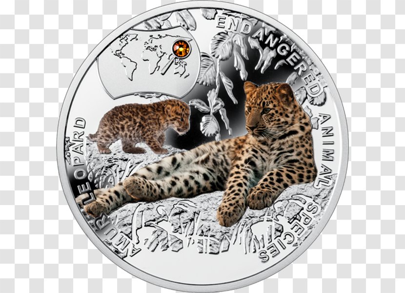 Silver Coin Jaguar Leopard - Carnivoran Transparent PNG