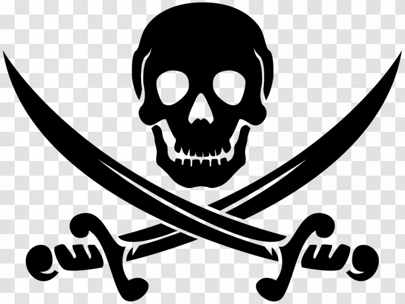 Piracy Jolly Roger Clip Art - Pirate Party - Skull Crossbones Transparent PNG