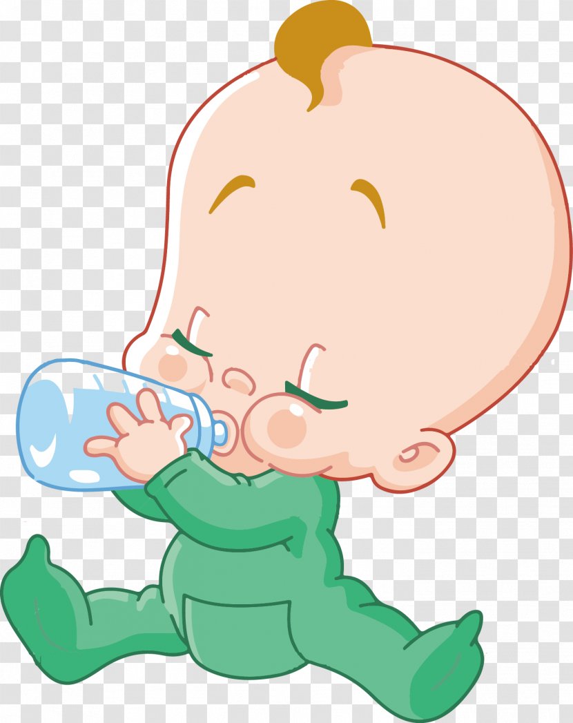 Infant Baby Bottle Cartoon Child - Heart - Vector Holding Transparent PNG