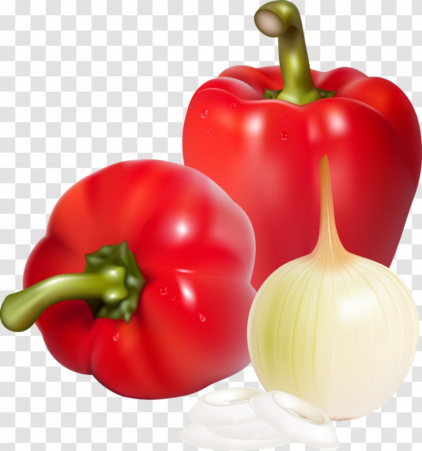 Bell Pepper Red Curry Chili Clip Art - Natural Foods - Onion Transparent PNG