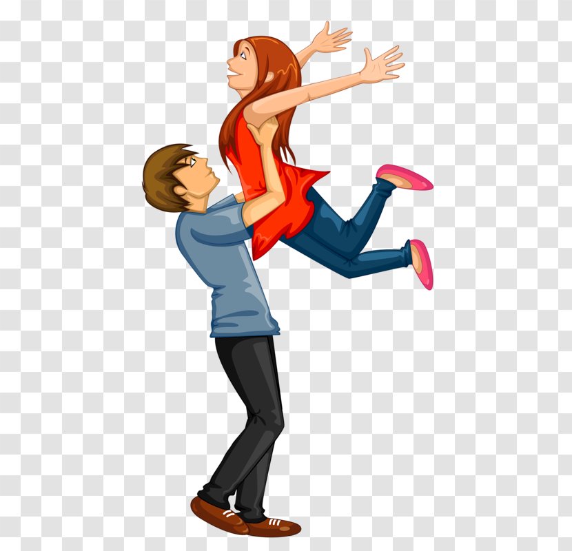 Couple Perception Test Love - Cartoon - Flying Men And Women Transparent PNG