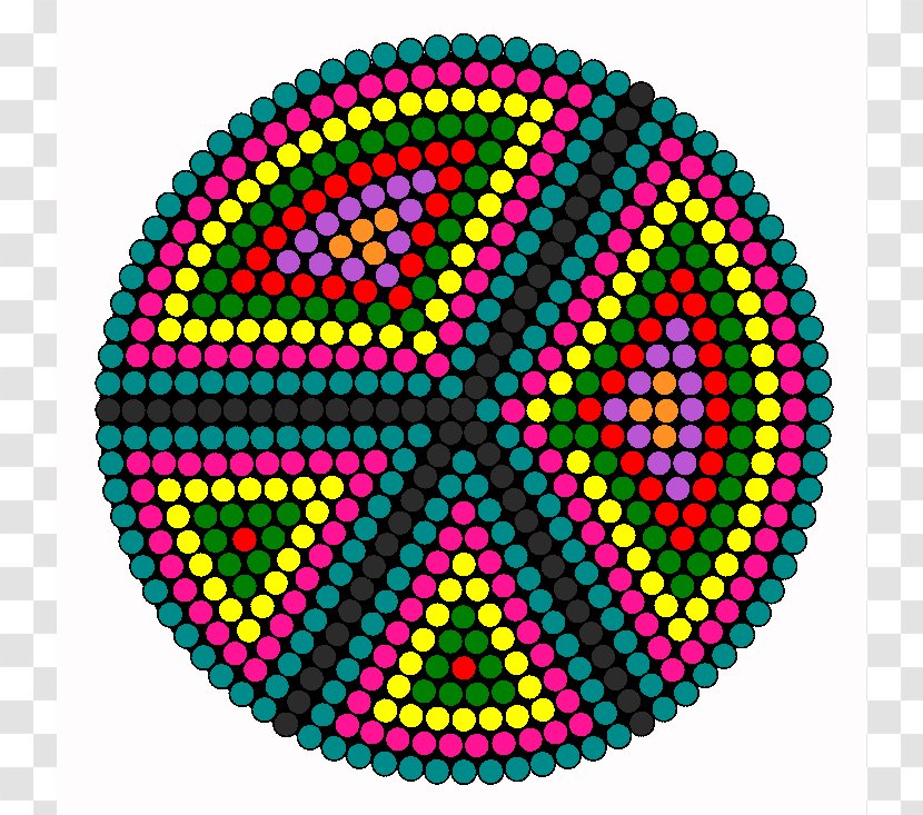 Bead Peace Symbols Pattern - Symmetry - Sign Template Transparent PNG