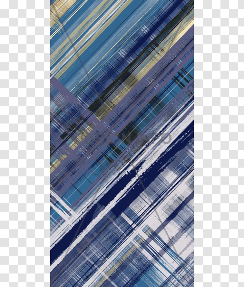 Tartan Line Angle - Blue Transparent PNG