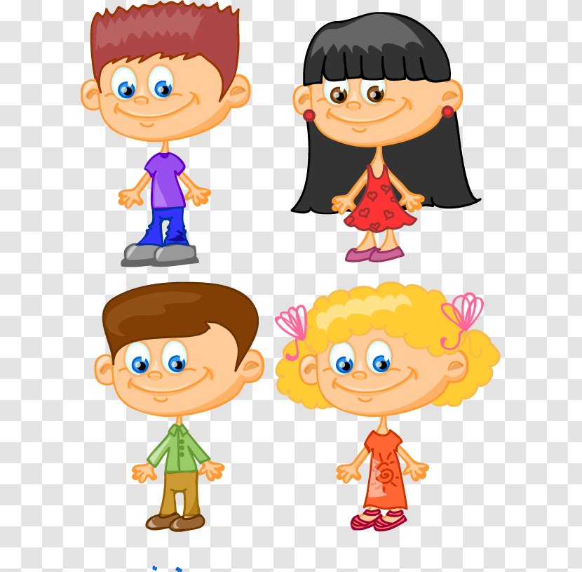 Cartoon Child Clip Art - Happiness - Hand-painted Children's Hair Pattern Transparent PNG
