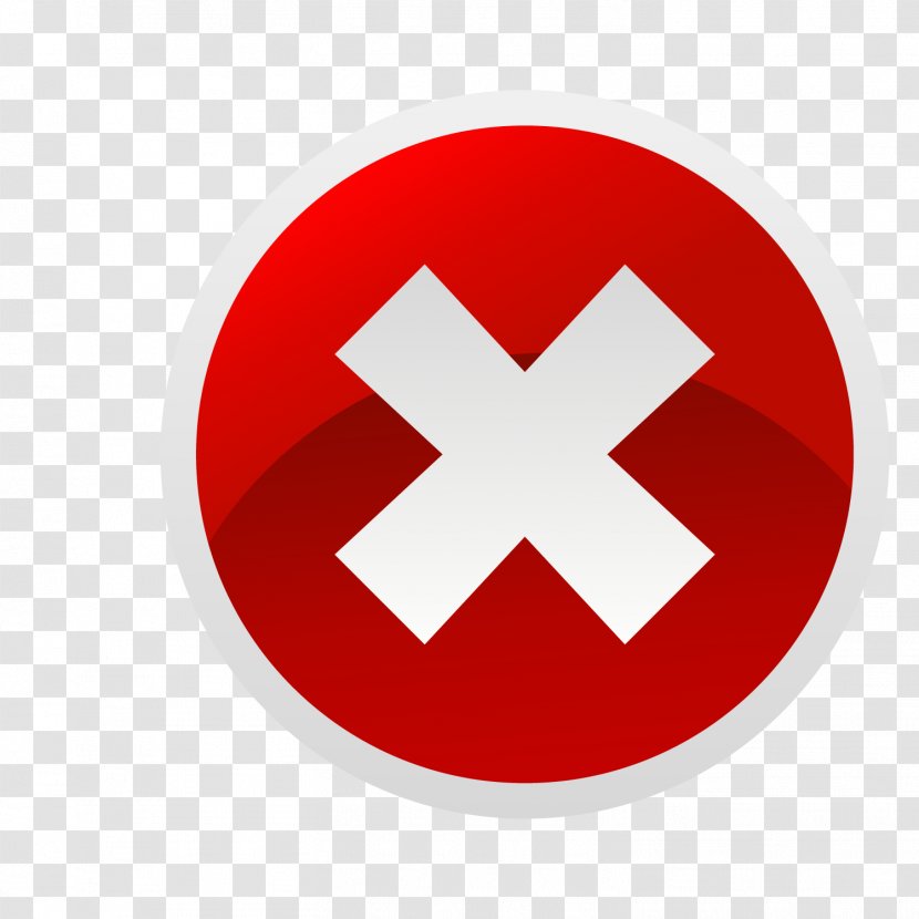 Button Icon - White Side Red Circle X Word NO Vector Material Transparent PNG