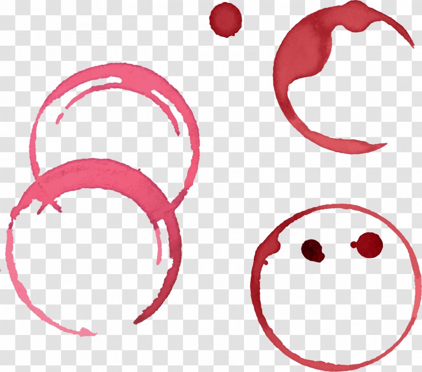 Wine Stain Icon - Smile - Vector Hand Painted Red Stains Transparent PNG