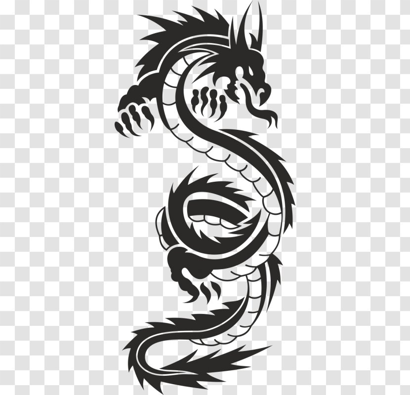 Dragon - Line Art Tattoo Transparent PNG