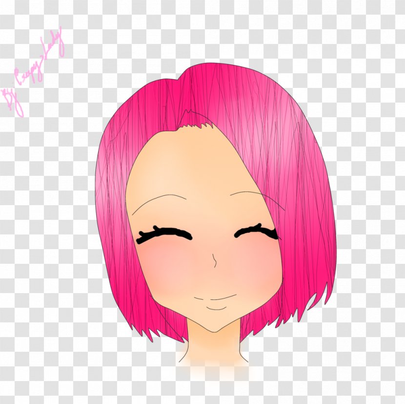 Hair Coloring Face Black Hairstyle - Watercolor - Pink Transparent PNG