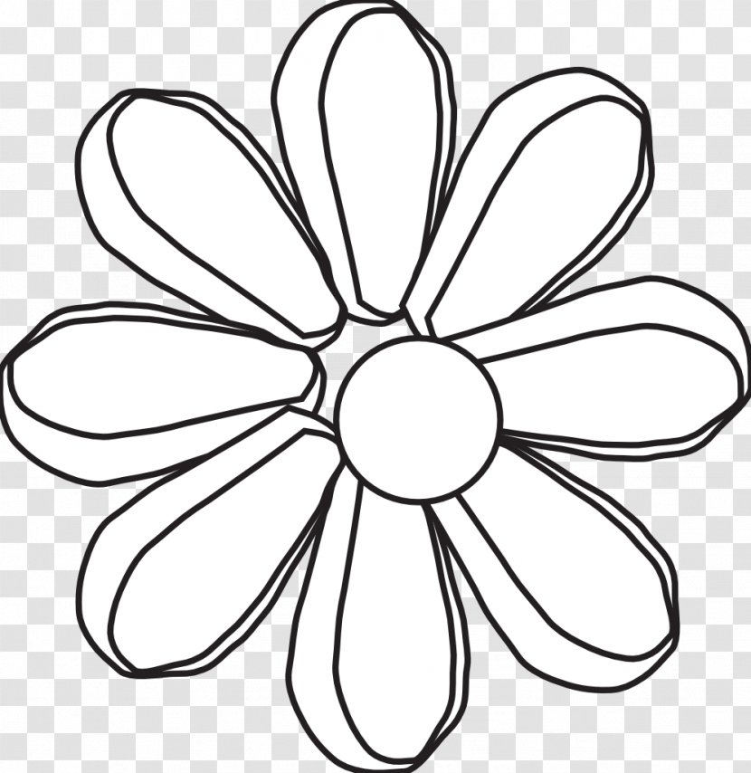 Clip Art Black And White Petal Flower Monochrome Photography - Drawing - Hippy Bus Transparent PNG