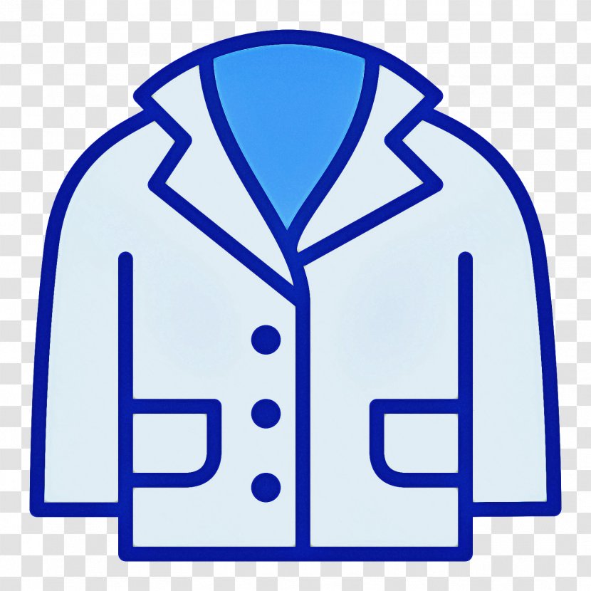 Coat Cartoon - Outerwear - Jacket Electric Blue Transparent PNG