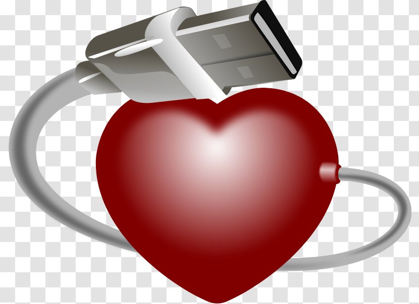 USB Flash Drive Heart Computer Data Storage Clip Art - Flower - Cable Pictures Transparent PNG