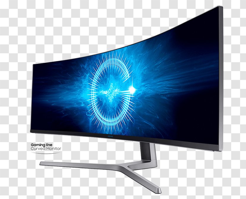 LED-backlit LCD Computer Monitors Samsung CHG90 Quantum Dot Display - Highdefinition Television - Curved Dotted Line Transparent PNG