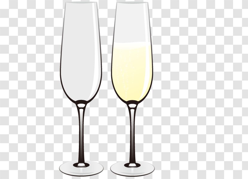 Champagne Glass Wine - Vector Glasses Transparent PNG