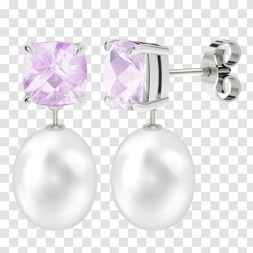 Earring Pearl Gold Necklace Jewellery - Amethyst - Pink Drop Transparent PNG