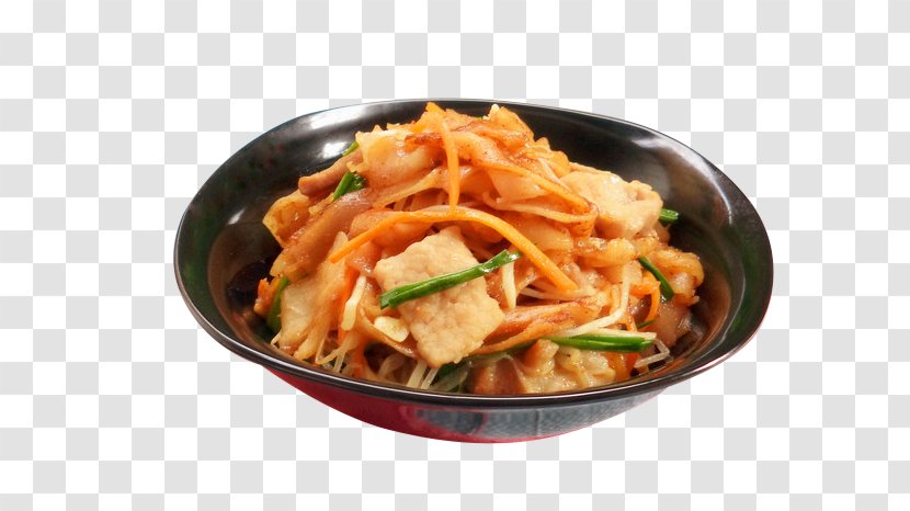 Lo Mein Pho Barbecue Vegetarian Cuisine Thai - Shacha Meat Fried Rice Noodles Transparent PNG