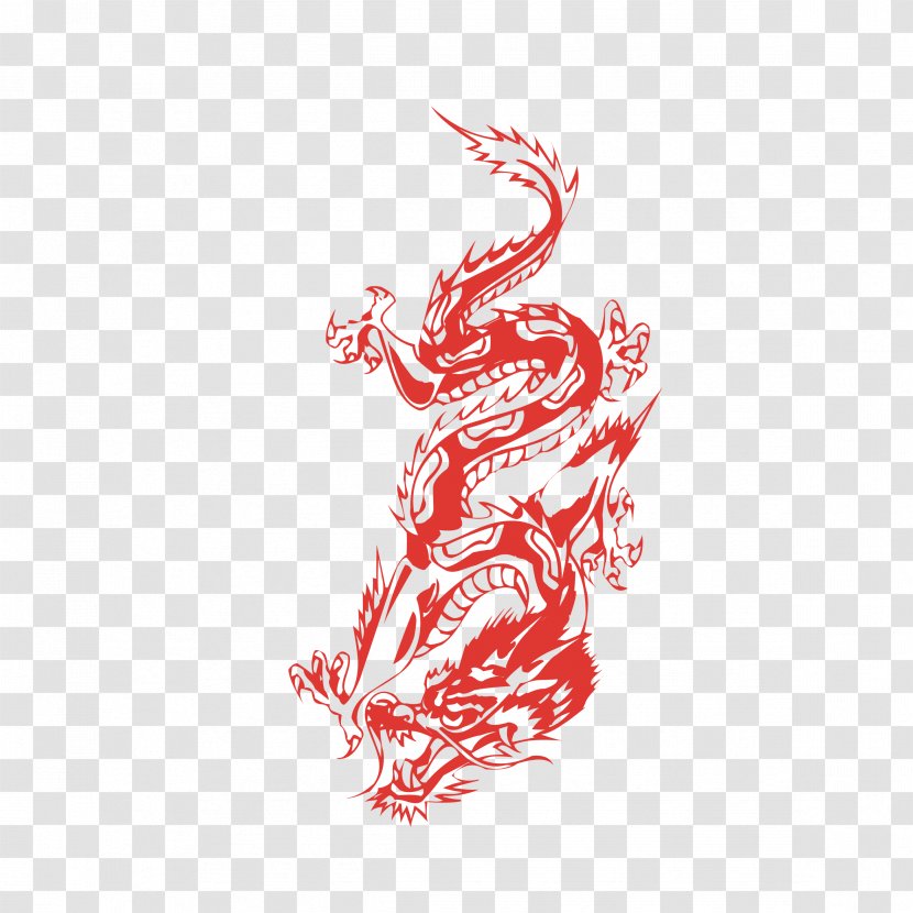Japanese Dragon Chinese Clip Art - Silhouette - Hand-painted Style Image Transparent PNG