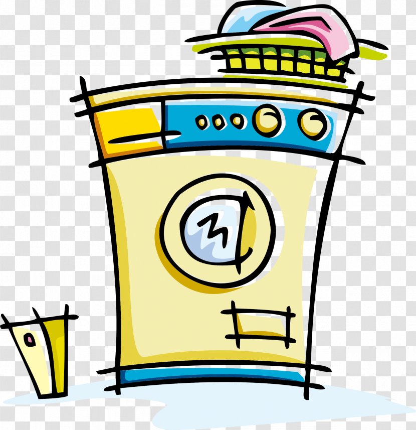 Washing Machine Laundry Home Appliance Clip Art - Recreation - Hand Painted Diagram Transparent PNG