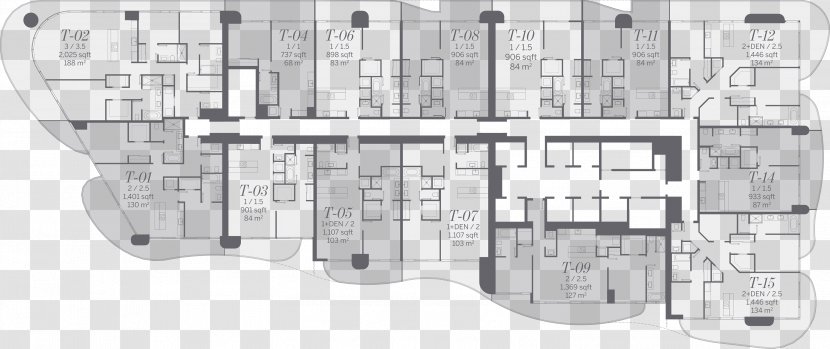 Brickell Flatiron Floor Plan Building Trump International Hotel & Tower® Chicago - Drawing Transparent PNG