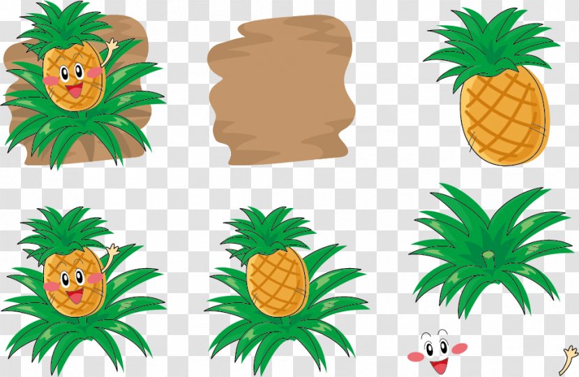 Pineapple Q-version Illustration - Kiwifruit - Expression Vector Greeting Transparent PNG