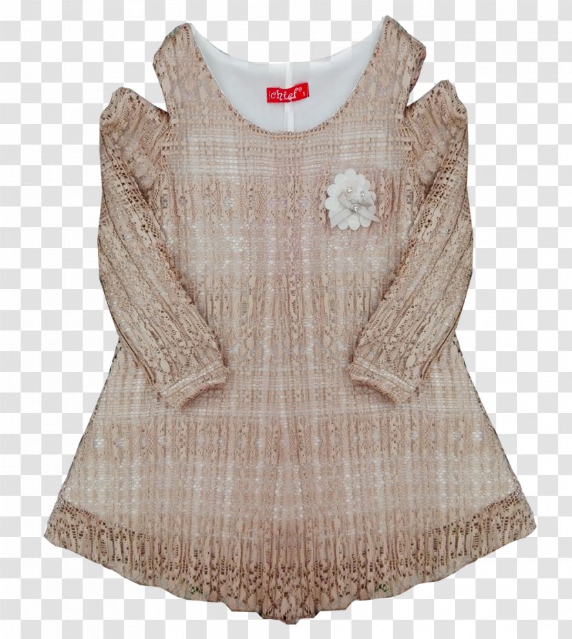 Sleeve Blouse Dress Beige Neck Transparent PNG