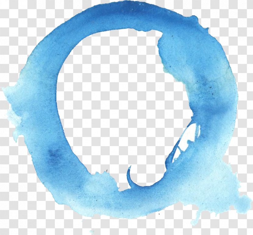 Blue Watercolor Painting Circle - Sky Transparent PNG