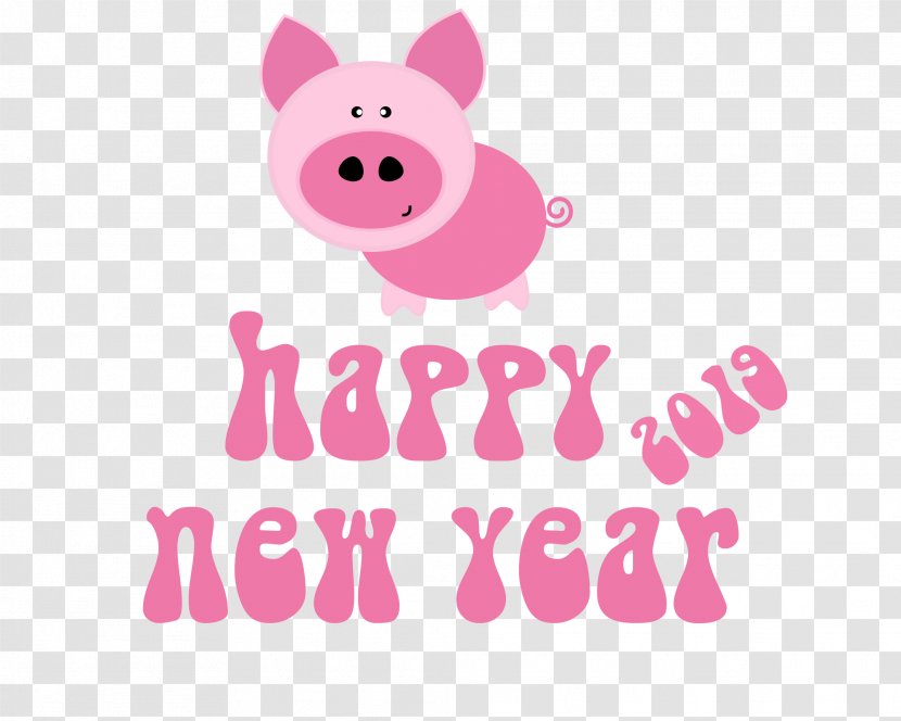 Happy New Year 2019 - Computer - Cute Pink Pig.Others Transparent PNG
