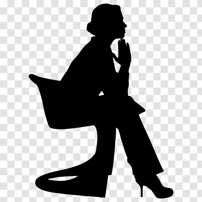 Silhouette Sitting Photography - Male - Thinking Woman Transparent PNG