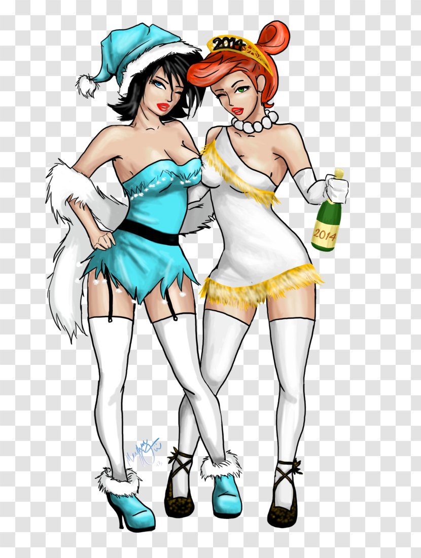 Wilma Flintstone Betty Rubble Sailor Moon Character Costume - Watercolor - Happy New Year Transparent PNG