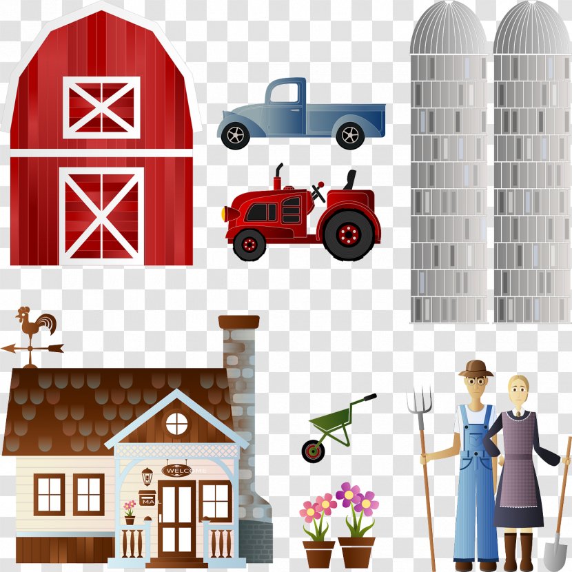 Silo Cattle Small Farm Tractor - Livestock Transparent PNG