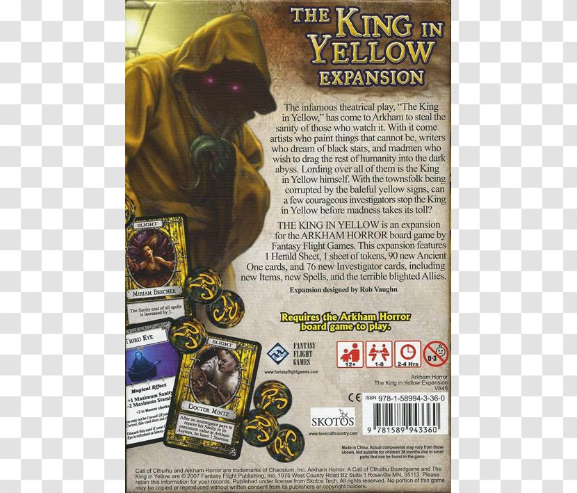 The King In Yellow Arkham Horror Court Of Dragon Repairer Reputations Hastur - Fantasy Flight Games Transparent PNG