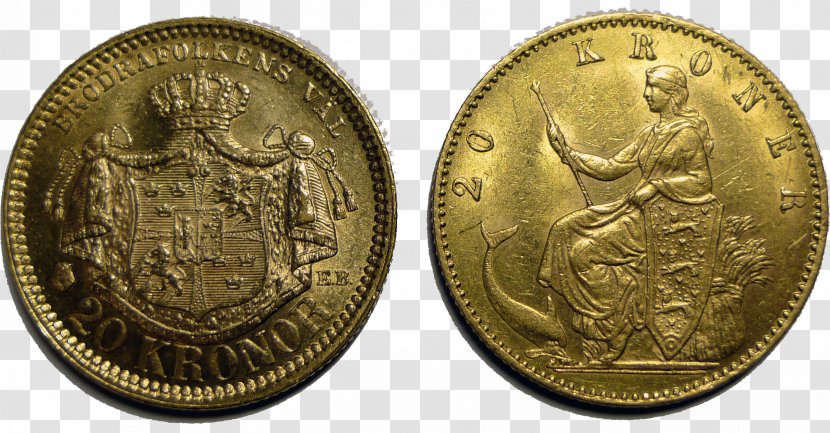 Denmark Scandinavian Monetary Union Swedish Krona Numismatics Danish Krone - History Of - Gold Coin Transparent PNG