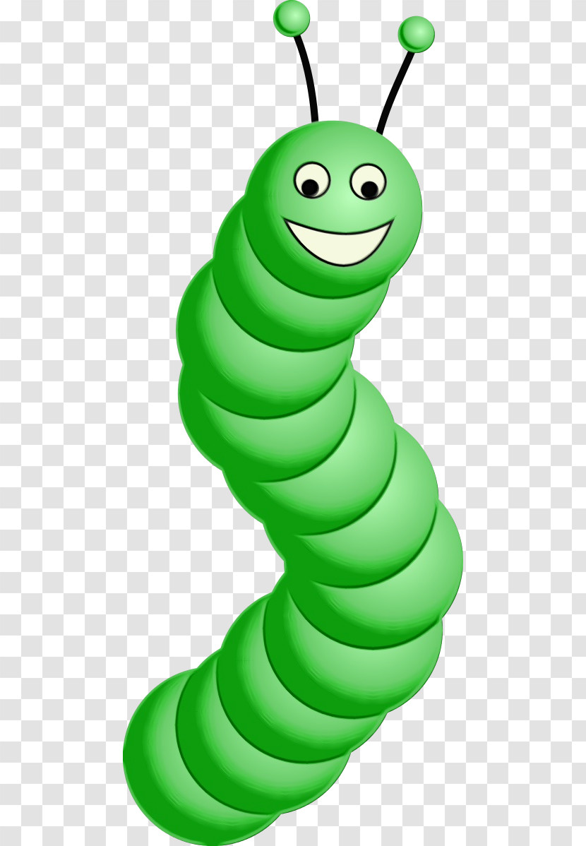Green Caterpillar Cartoon Finger Transparent PNG
