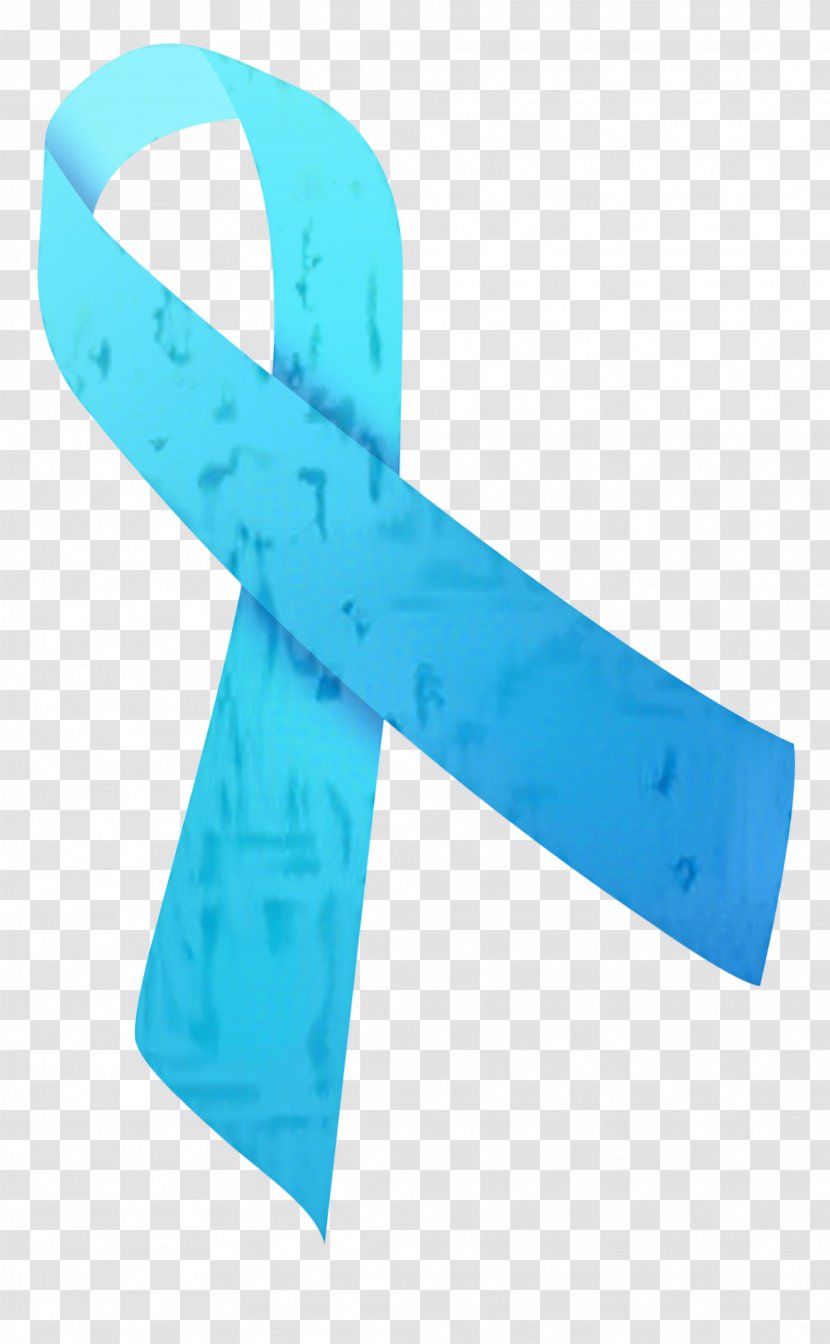 Blue Background Ribbon - Ovarian Cancer - Electric Teal Transparent PNG