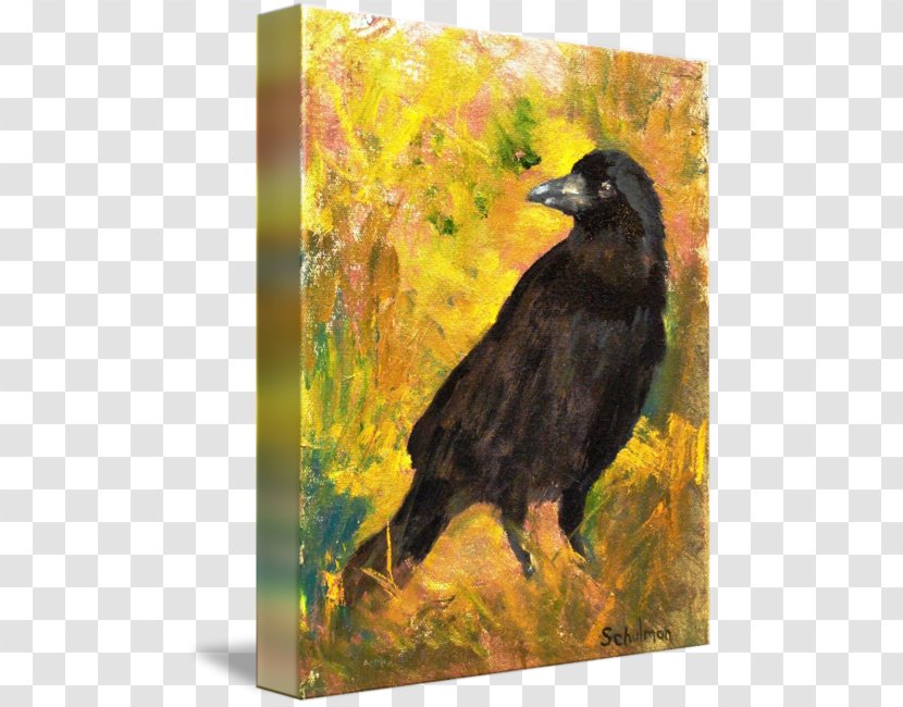 American Crow Oil Painting Art - Beak - Field Transparent PNG