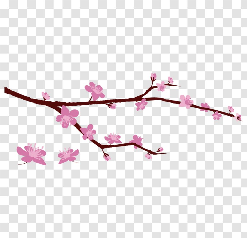Cherry Blossom Drawing Paper Wedding Invitation - Petal Transparent PNG