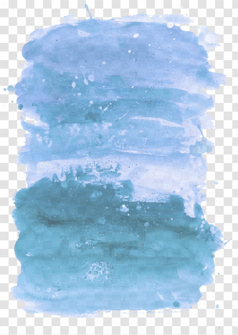 Blue Aqua Turquoise Water Watercolor Paint - Sky - Cloud Transparent PNG