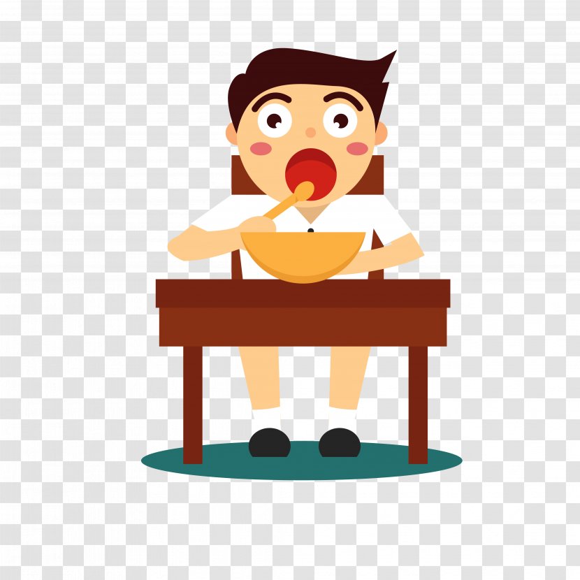 Breakfast Child Eating - Cartoon - Vector Children Transparent PNG