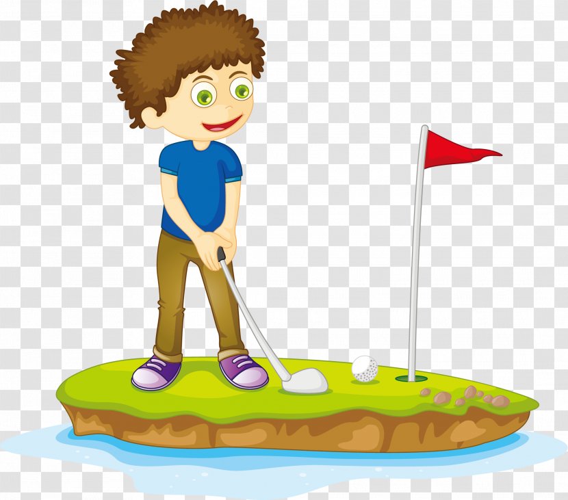 Cartoon Golf Child Illustration - Drawing - Play Transparent PNG