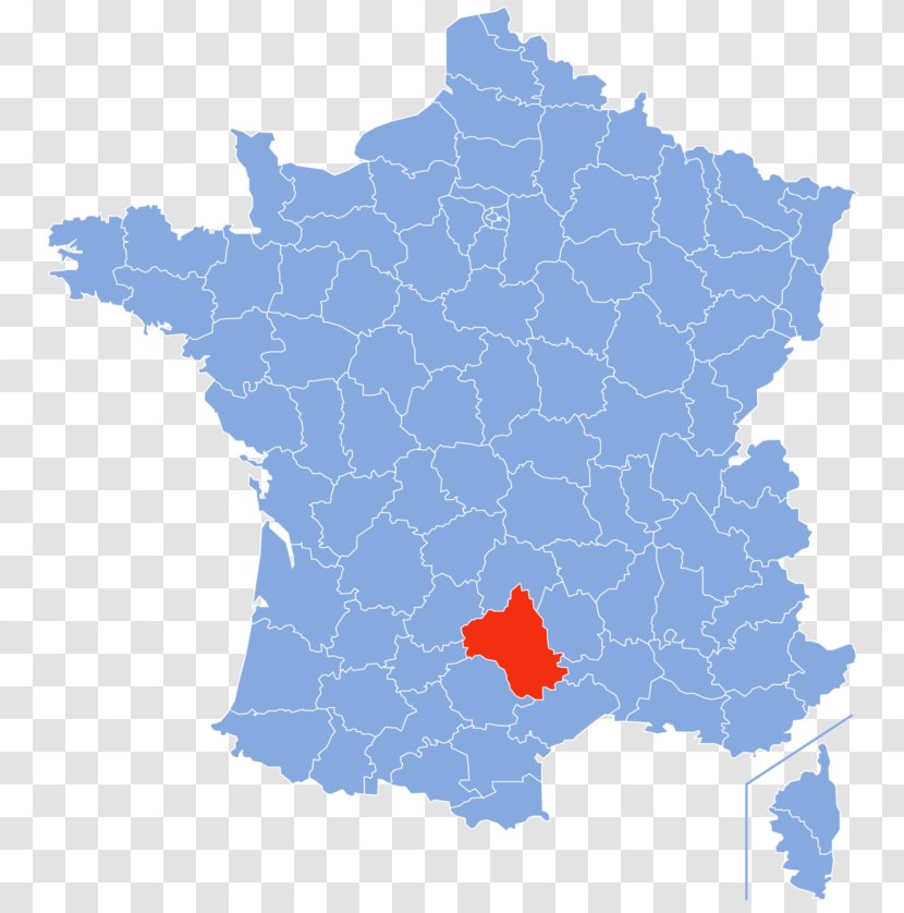 Lot Aveyron Cantal Gironde Tarn-et-Garonne - Ecoregion - France Map Transparent PNG