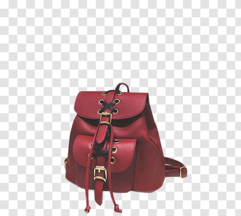 Backpack Bag Bicast Leather Woman - Maroon - Red Briefcase Transparent PNG