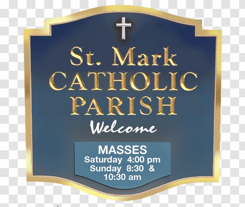 Parish Commemorative Plaque Font - Signage - Catholic Church Transparent PNG