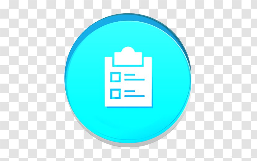 Business Icon Checking Clipboard - Aqua - Logo Electric Blue Transparent PNG