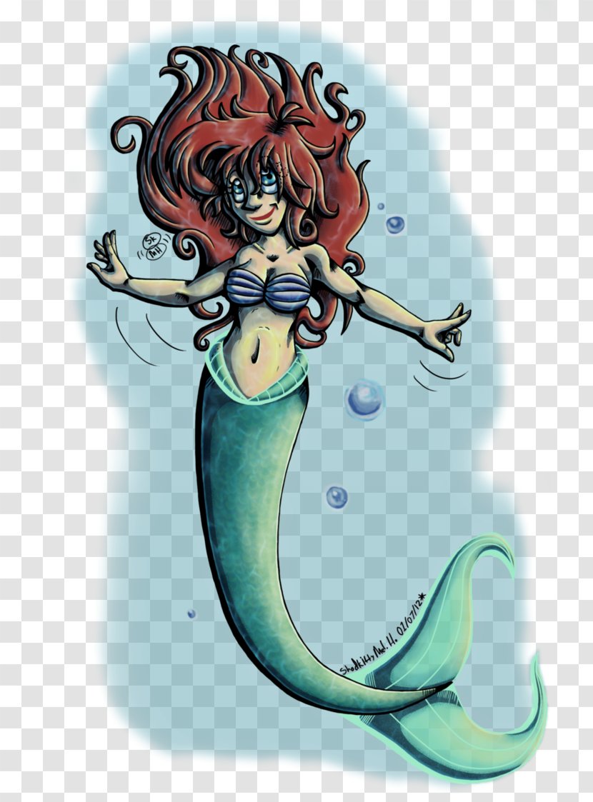 Mermaid Cartoon Organism - Fictional Character Transparent PNG