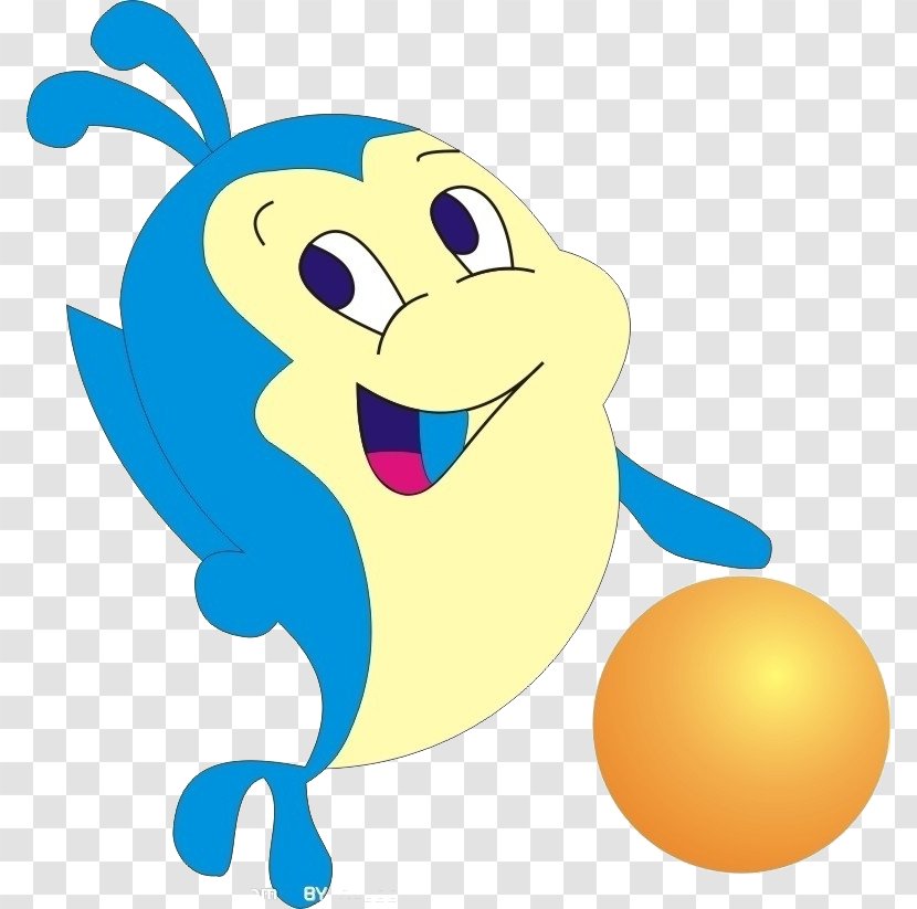 Cartoon Poster Cuteness - Child - Blue And White Dolphin Ball Transparent PNG
