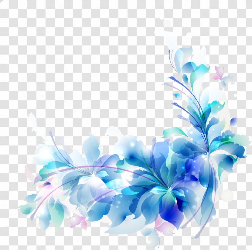 Decorative Flowers Floral Design Vector Graphics Stock Photography - Turquoise - Flower Transparent PNG